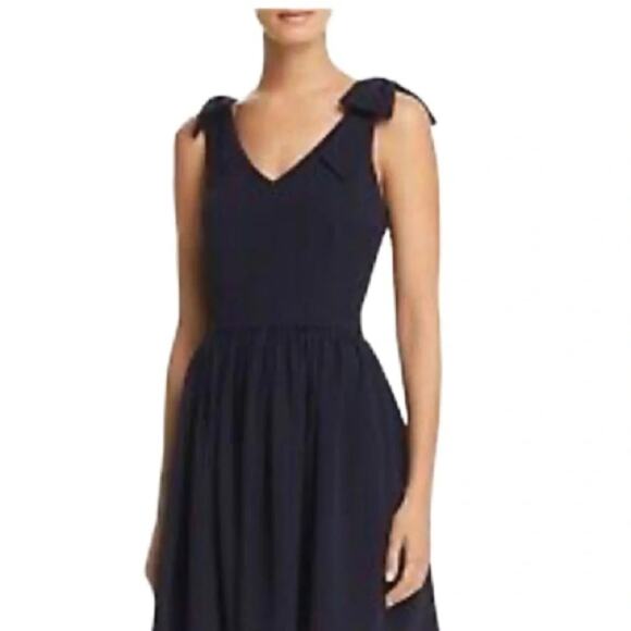 Aqua  Women's Bow Detail Fit-and-Flare Dress Black Size M BWT - Picture 3 of 10